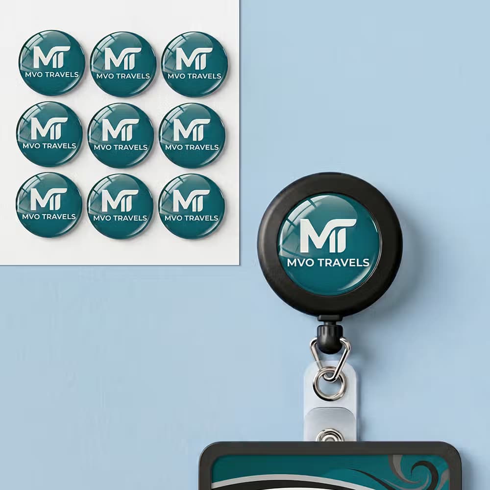 Epoxy dome sticker with glossy 3D gel finish and printed logo