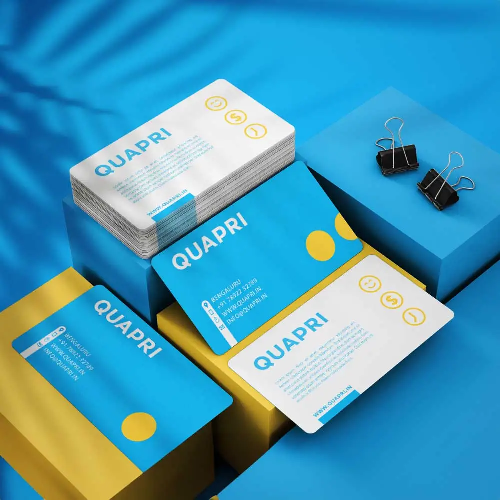 Custom printed business card with rounded corners