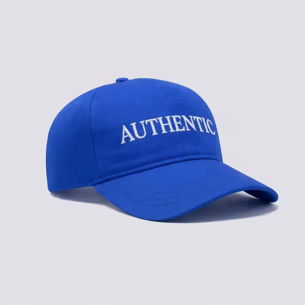custom logo embroidered blue cap