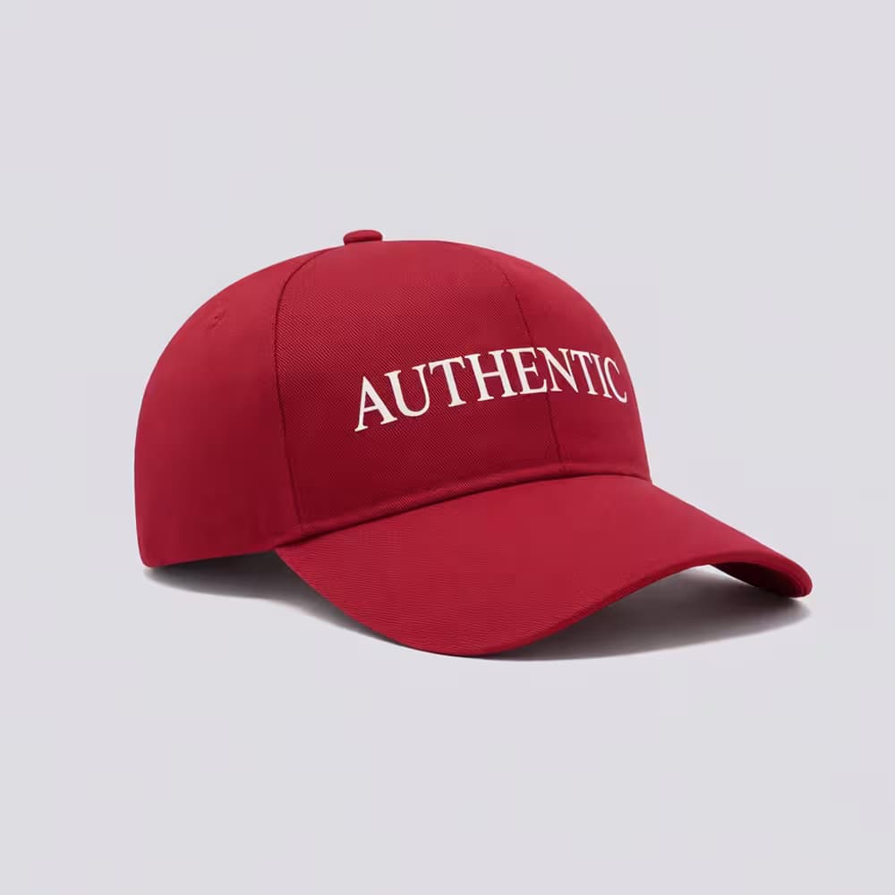 Custom logo printed red cap for branding, promotions and corporate gifting