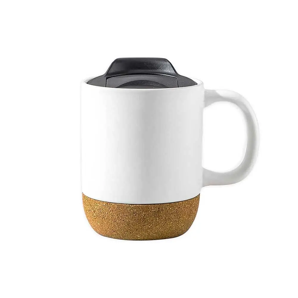 Eco-conscious ceramic mug with cork bottom for a stylish look