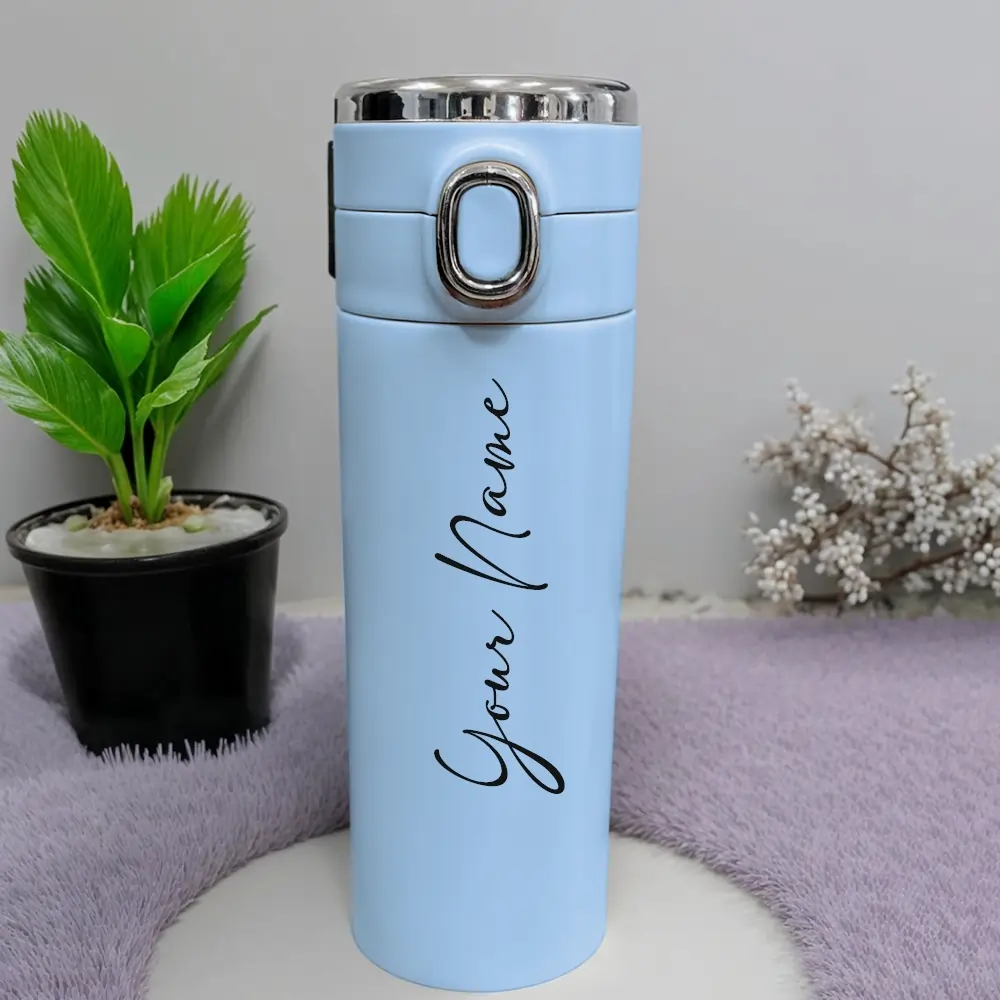 Blue Temperature Display Water Bottle