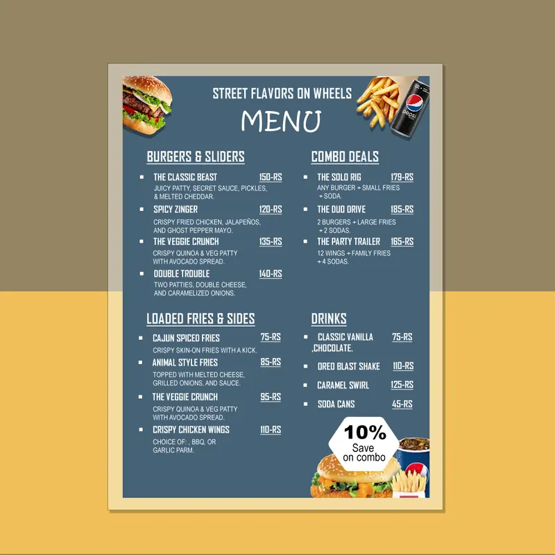 Pouch Laminated Menu Cards