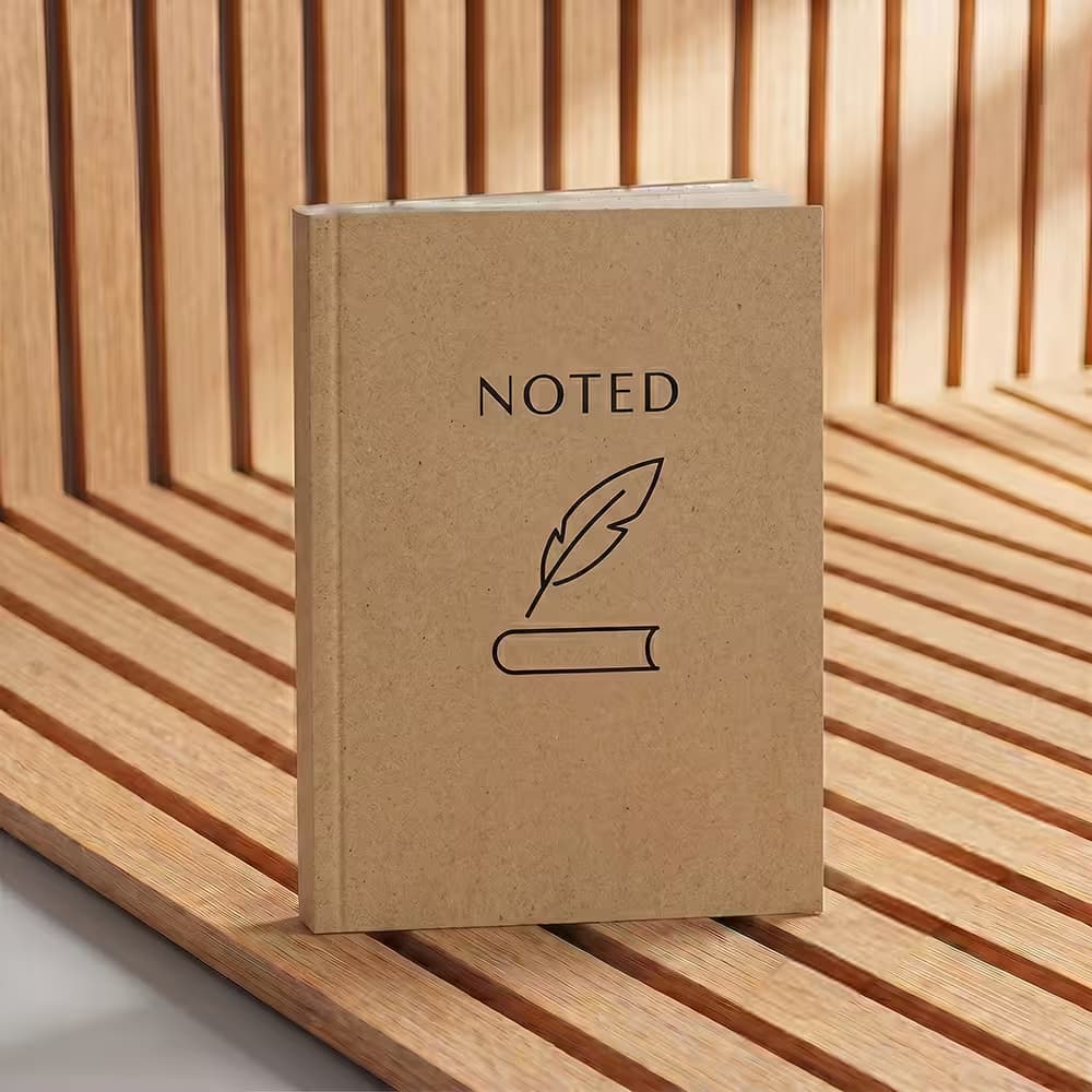 Eco-friendly recycled paper notebook with kraft cover