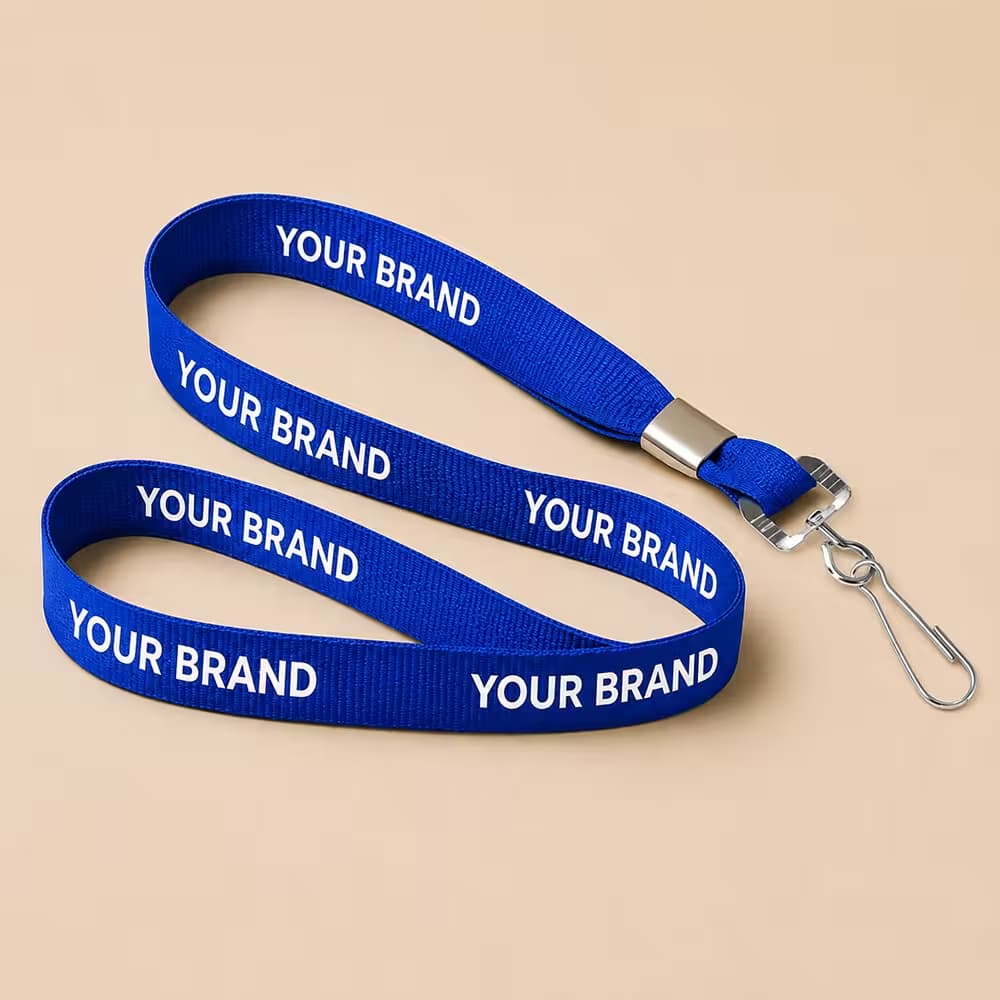 Cotton lanyard with custom print and ID badge holder